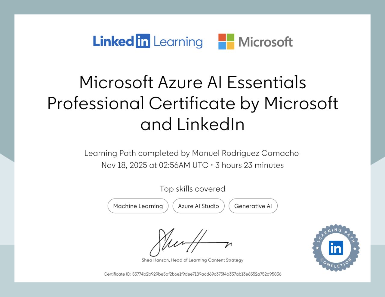 My Certificate