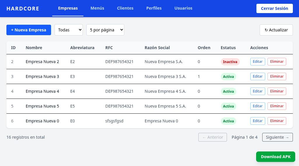 Hard.Core.Web desktop screenshot